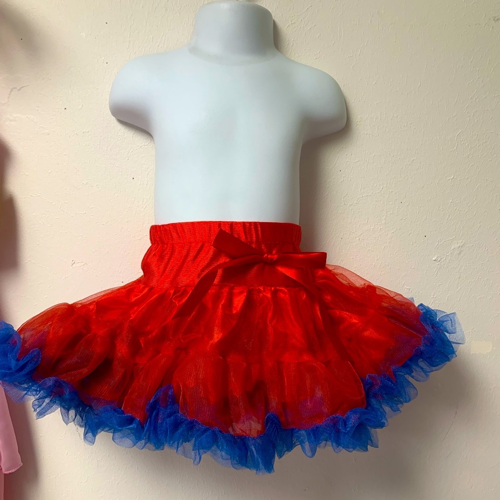One Size Infant Toddler Red & Blue July 4th Patriotic Tutu Pettiskirt NWT